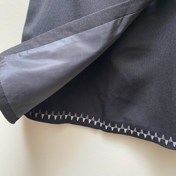 New w/Tag Women's Solid Black High Waist Wrap Asymmetrical Trim Mini Skirt - Picture 2 of 5